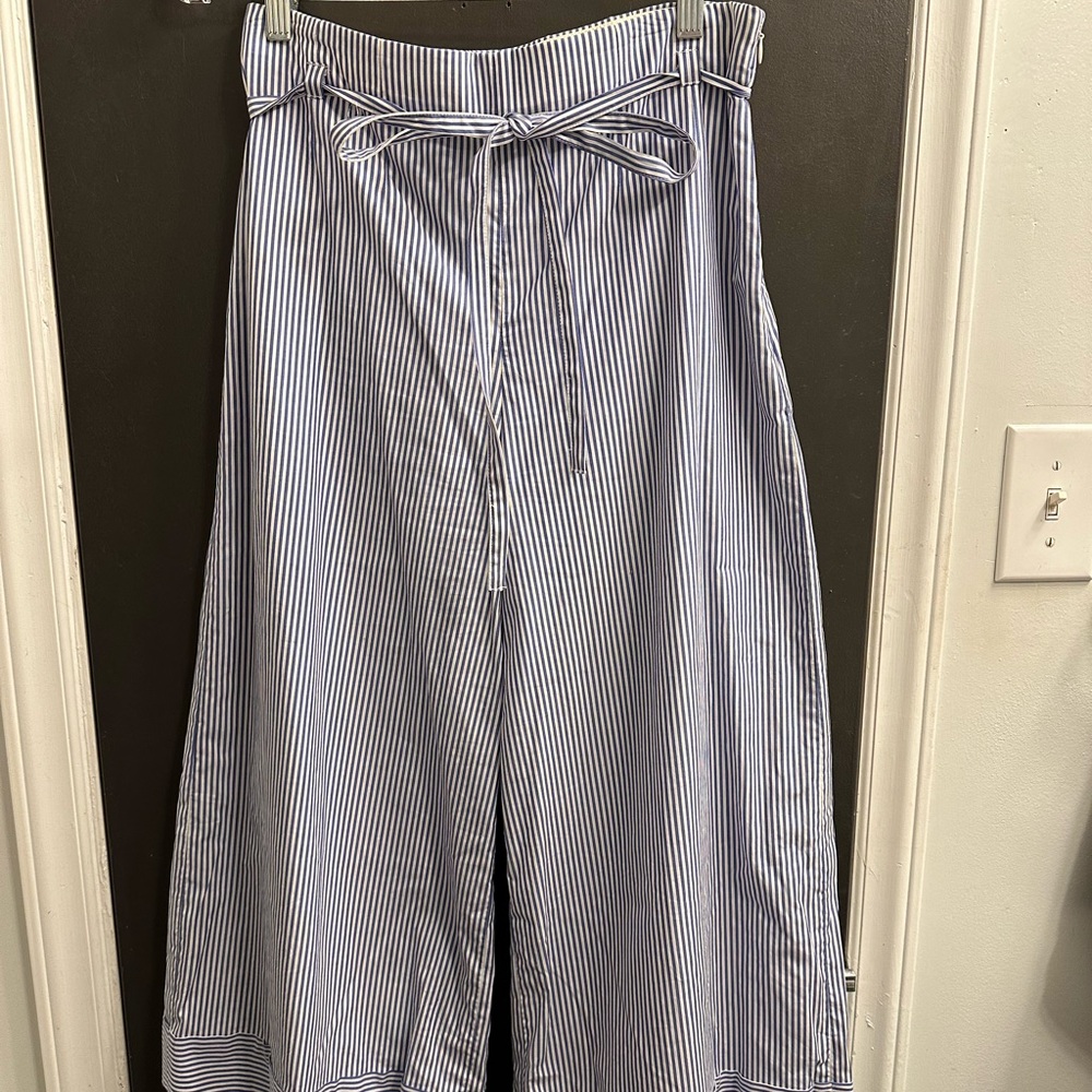 J Crew wide-leg seersucker pants